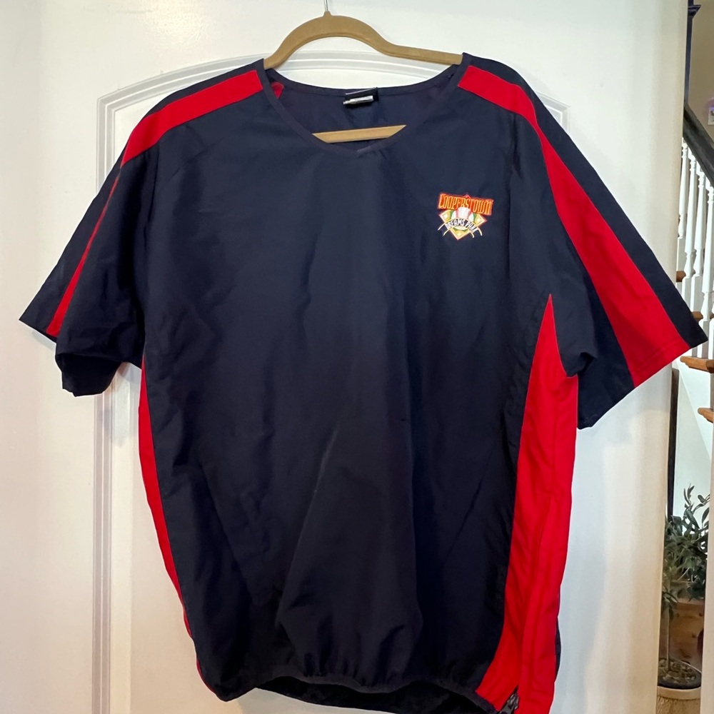 Authentic Kids Navy and Red Sports Cooperstown Jersey